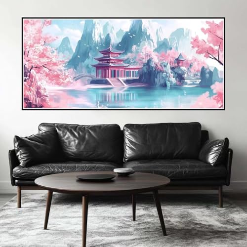 Malen Nach Zahlen China Malen Nach Zahlen Erwachsene Kirschblüte, 180 X 90 cm XXL Groß Acrylfarben Ölgemälde, DIY Malen Nach Zahlen Kinder Anfänger Set Bastelset für Wand Dekor (Ohne Rahmen) -H268 von Kggyele