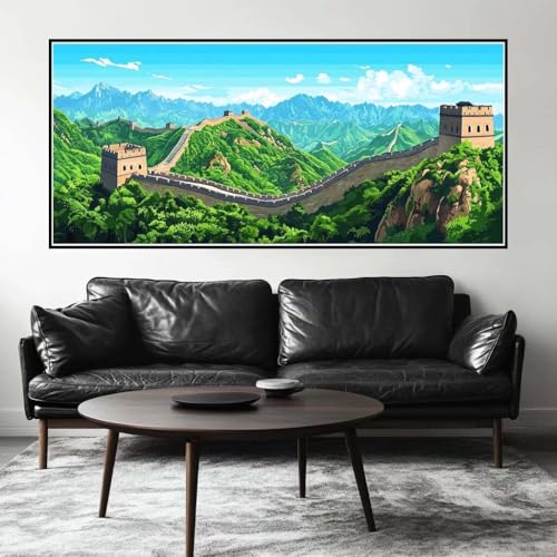 Malen Nach Zahlen China Malen Nach Zahlen Erwachsene Landschaft, 100 X 50 cm XXL Groß Acrylfarben Ölgemälde, DIY Malen Nach Zahlen Kinder Anfänger Set Bastelset für Wand Dekor (Ohne Rahmen) -H208 von Kggyele