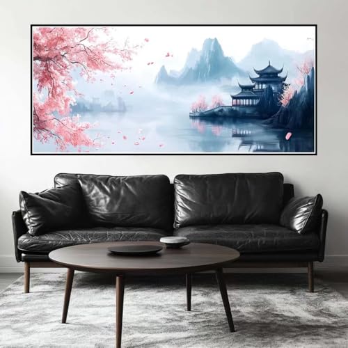 Malen Nach Zahlen China Malen Nach Zahlen Erwachsene Landschaft, 100 X 50 cm XXL Groß Acrylfarben Ölgemälde, DIY Malen Nach Zahlen Kinder Anfänger Set Bastelset für Wand Dekor (Ohne Rahmen) -H252 von Kggyele