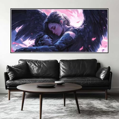 Malen Nach Zahlen Engel Malen Nach Zahlen Erwachsene Paar, 160 X 80 cm XXL Groß Acrylfarben Ölgemälde, DIY Malen Nach Zahlen Kinder Anfänger Paint by Numbers Set für Wand Dekor (Ohne Rahmen) -H342 von Kggyele