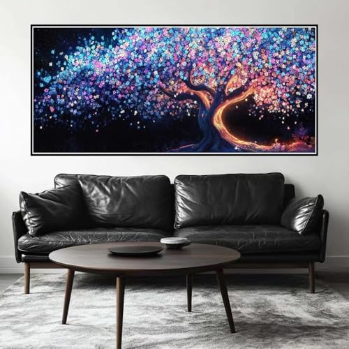 Malen Nach Zahlen Fantasy Malen Nach Zahlen Erwachsene Baum von Leben, 100 X 50 cm XXL Groß Acrylfarben Ölgemälde, DIY Malen Nach Zahlen Kinder Anfänger Set Bastelset für Wand Dekor (Ohne Rahmen)-H188 von Kggyele