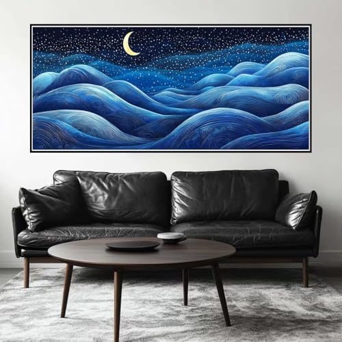 Malen Nach Zahlen Fantasy Malen Nach Zahlen Erwachsene Mond, 200 X 100 cm XXL Groß Acrylfarben Ölgemälde, DIY Malen Nach Zahlen Kinder Anfänger Paint by Numbers Set für Wand Dekor (Ohne Rahmen) -H408 von Kggyele