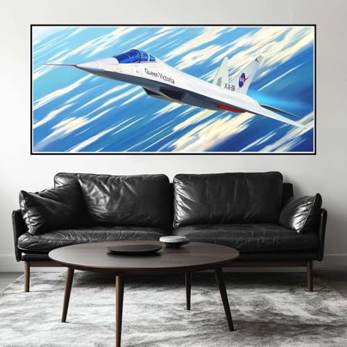 Malen Nach Zahlen Flugzeug Malen Nach Zahlen Erwachsene Fliegen, 120 X 60 cm XXL Groß Acrylfarben Ölgemälde, DIY Malen Nach Zahlen Kinder Anfänger Set Bastelset für Wand Dekor (Ohne Rahmen) -H264 von Kggyele