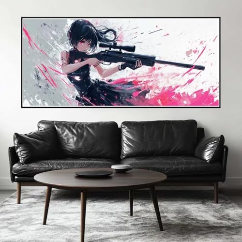 Malen Nach Zahlen Frau Malen Nach Zahlen Erwachsene Killer, 200 X 100 cm XXL Groß Acrylfarben Ölgemälde, DIY Malen Nach Zahlen Kinder Anfänger Paint by Numbers Set für Wand Dekor (Ohne Rahmen) -H430 von Kggyele