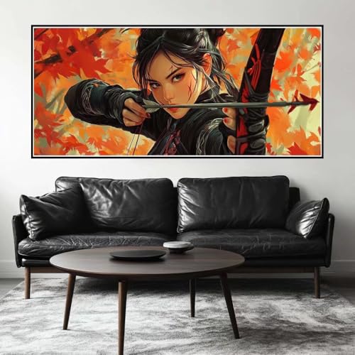 Malen Nach Zahlen Frau Malen Nach Zahlen Erwachsene Samurai, 180 X 90 cm XXL Groß Acrylfarben Ölgemälde, DIY Malen Nach Zahlen Kinder Anfänger Paint by Numbers Set für Wand Dekor (Ohne Rahmen) -H237 von Kggyele