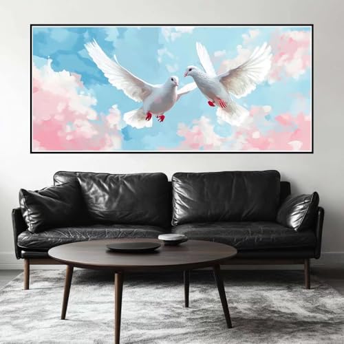 Malen Nach Zahlen Friedenstaube Malen Nach Zahlen Erwachsene Vogel, 120 X 60 cm XXL Groß Acrylfarben Ölgemälde, DIY Malen Nach Zahlen Kinder Anfänger Set Bastelset für Wand Dekor (Ohne Rahmen) -H355 von Kggyele