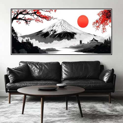 Malen Nach Zahlen Fuji Malen Nach Zahlen Erwachsene Japan, 100 X 50 cm XXL Groß Acrylfarben Ölgemälde, DIY Malen Nach Zahlen Kinder Anfänger Paint by Numbers Set für Wand Dekor (Ohne Rahmen) -H217 von Kggyele