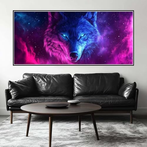 Malen Nach Zahlen Geheimnis Malen Nach Zahlen Erwachsene Wolf, 100 X 50 cm XXL Groß Acrylfarben Ölgemälde, DIY Malen Nach Zahlen Kinder Anfänger Paint by Numbers Set für Wand Dekor (Ohne Rahmen) -H266 von Kggyele