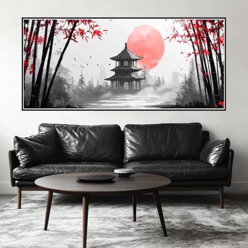 Malen Nach Zahlen Japan Malen Nach Zahlen Erwachsene China, 140 X 70 cm XXL Groß Acrylfarben Ölgemälde, DIY Malen Nach Zahlen Kinder Anfänger Paint by Numbers Set für Wand Dekor (Ohne Rahmen) -H272 von Kggyele