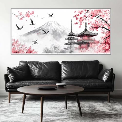 Malen Nach Zahlen Japan Malen Nach Zahlen Erwachsene Landschaft, 100 X 50 cm XXL Groß Acrylfarben Ölgemälde, DIY Malen Nach Zahlen Kinder Anfänger Set Bastelset für Wand Dekor (Ohne Rahmen) -H240 von Kggyele