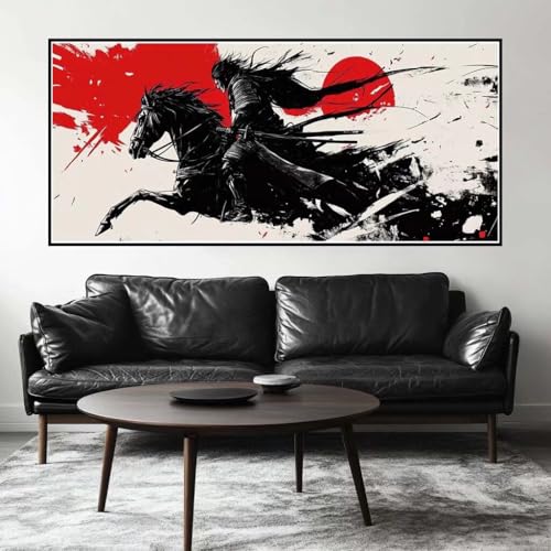 Malen Nach Zahlen Japan Malen Nach Zahlen Erwachsene Samurai, 200 X 100 cm XXL Groß Acrylfarben Ölgemälde, DIY Malen Nach Zahlen Kinder Anfänger Paint by Numbers Set für Wand Dekor (Ohne Rahmen) -H216 von Kggyele