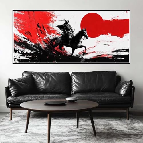 Malen Nach Zahlen Japan Malen Nach Zahlen Erwachsene Samurai, 200 X 100 cm XXL Groß Acrylfarben Ölgemälde, DIY Malen Nach Zahlen Kinder Anfänger Paint by Numbers Set für Wand Dekor (Ohne Rahmen) -H423 von Kggyele