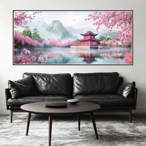 Malen Nach Zahlen Kirschblüte Malen Nach Zahlen Erwachsene Landschaft, 110 X 55 cm XXL Groß Acrylfarben Ölgemälde, DIY Malen Nach Zahlen Kinder Anfänger Set Bastelset für Wand Dekor (Ohne Rahmen)-H628 Malen Nach Zahlen Kirschblüte Malen Nach Zahlen Erwachsene Landschaft, 110 X 55 cm XXL Groß Acrylfarben Ölgemälde, DIY Malen Nach Zahlen Kinder Anfänger Set Bastelset für Wand Dekor (Ohne Rahmen)-H628 von Kggyele