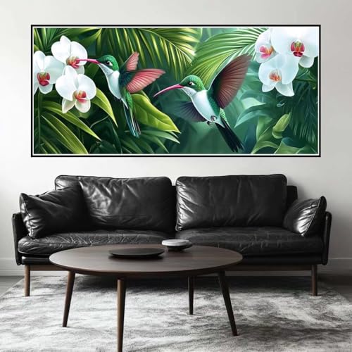 Malen Nach Zahlen Kolibri Malen Nach Zahlen Erwachsene Blume, 160 X 80 cm XXL Groß Acrylfarben Ölgemälde, DIY Malen Nach Zahlen Kinder Anfänger Paint by Numbers Set für Wand Dekor (Ohne Rahmen) -H186 von Kggyele