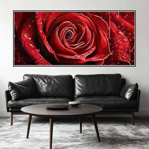 Malen Nach Zahlen Rose Malen Nach Zahlen Erwachsene Blume, 200 X 100 cm XXL Groß Acrylfarben Ölgemälde, DIY Malen Nach Zahlen Kinder Anfänger Paint by Numbers Set für Wand Dekor (Ohne Rahmen) -H51 von Kggyele