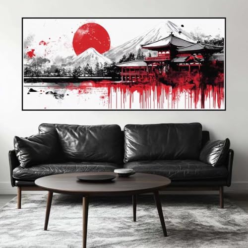 Malen Nach Zahlen Sonnenuntergang Malen Nach Zahlen Erwachsene Japan, 80 X 40 cm XXL Groß Acrylfarben Ölgemälde, DIY Malen Nach Zahlen Kinder Anfänger Set Bastelset für Wand Dekor (Ohne Rahmen) -H243 von Kggyele