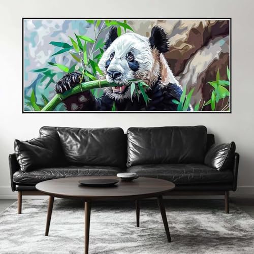 Malen Nach Zahlen Süß Malen Nach Zahlen Erwachsene Panda, 160 X 80 cm XXL Groß Acrylfarben Ölgemälde, DIY Malen Nach Zahlen Kinder Anfänger Paint by Numbers Adult Set für Wand Dekor (Ohne Rahmen)-H290 von Kggyele