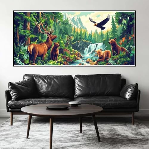 Malen Nach Zahlen Tier Malen Nach Zahlen Erwachsene Wald, 130 X 65 cm XXL Groß Acrylfarben Ölgemälde, DIY Malen Nach Zahlen Kinder Anfänger Paint by Numbers Adult Set für Wand Dekor (Ohne Rahmen)-H907 Malen Nach Zahlen Tier Malen Nach Zahlen Erwachsene Wald, 130 X 65 cm XXL Groß Acrylfarben Ölgemälde, DIY Malen Nach Zahlen Kinder Anfänger Paint by Numbers Adult Set für Wand Dekor (Ohne Rahmen)-H907 von Kggyele