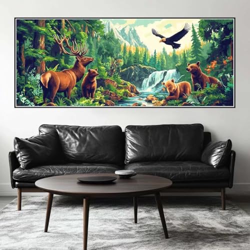 Malen Nach Zahlen Tier Malen Nach Zahlen Erwachsene Wald, 150 X 60 cm XXL Groß Acrylfarben Ölgemälde, DIY Malen Nach Zahlen Kinder Anfänger Paint by Numbers Adult Set für Wand Dekor (Ohne Rahmen)-H907 Malen Nach Zahlen Tier Malen Nach Zahlen Erwachsene Wald, 150 X 60 cm XXL Groß Acrylfarben Ölgemälde, DIY Malen Nach Zahlen Kinder Anfänger Paint by Numbers Adult Set für Wand Dekor (Ohne Rahmen)-H907 von Kggyele