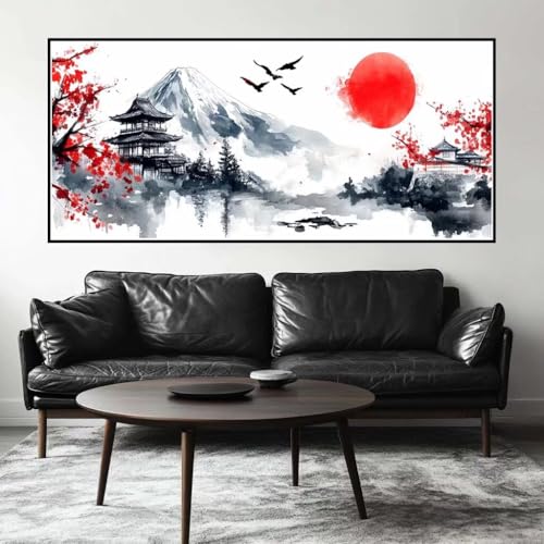 Malen Nach Zahlen Tuschemalerei Malen Nach Zahlen Erwachsene Landschaft, 160 X 80 cm XXL Groß Acrylfarben Ölgemälde, DIY Malen Nach Zahlen Kinder Anfänger Bastelset für Wand Dekor (Ohne Rahmen) -H347 von Kggyele