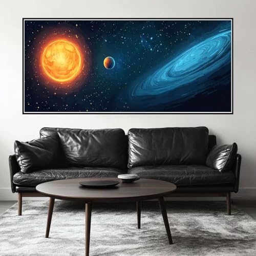 Malen Nach Zahlen Universum Malen Nach Zahlen Erwachsene Galaxie, 200 X 100 cm XXL Groß Acrylfarben Ölgemälde, DIY Malen Nach Zahlen Kinder Anfänger Set Bastelset für Wand Dekor (Ohne Rahmen) -H258 von Kggyele