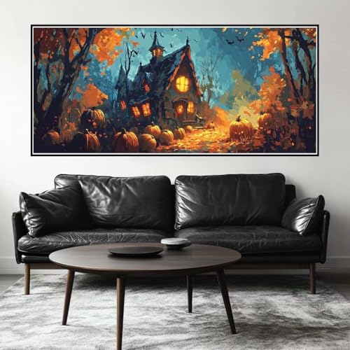 Malen Nach Zahlen Wald Malen Nach Zahlen Erwachsene Horror, 200 X 100 cm XXL Groß Acrylfarben Ölgemälde, DIY Malen Nach Zahlen Kinder Anfänger Paint by Numbers Set für Wand Dekor (Ohne Rahmen) -H357 von Kggyele