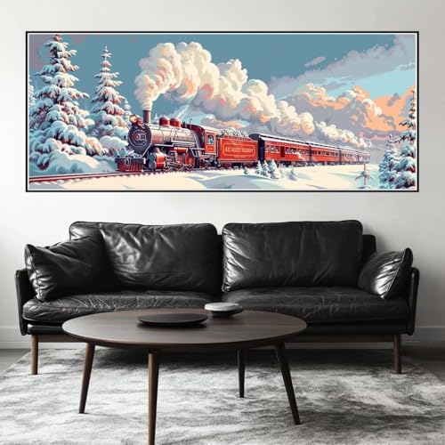 Malen Nach Zahlen Weihnachten Malen Nach Zahlen Erwachsene Zug, 200 X 80 cm XXL Groß Acrylfarben Ölgemälde, DIY Malen Nach Zahlen Kinder Anfänger Paint by Numbers Set für Wand Dekor (Ohne Rahmen)-H677 Malen Nach Zahlen Weihnachten Malen Nach Zahlen Erwachsene Zug, 200 X 80 cm XXL Groß Acrylfarben Ölgemälde, DIY Malen Nach Zahlen Kinder Anfänger Paint by Numbers Set für Wand Dekor (Ohne Rahmen)-H677 von Kggyele