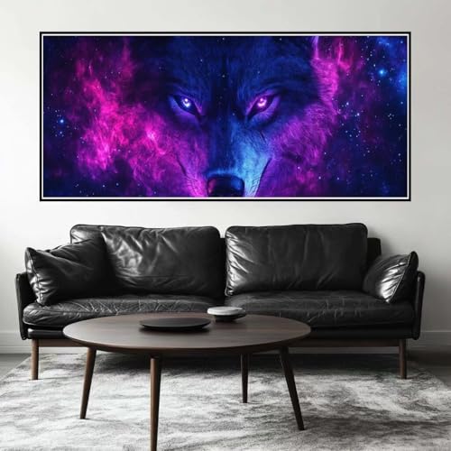 Malen Nach Zahlen Wolf Malen Nach Zahlen Erwachsene Fantasie, 200 X 100 cm XXL Groß Acrylfarben Ölgemälde, DIY Malen Nach Zahlen Kinder Anfänger Paint by Numbers Set für Wand Dekor (Ohne Rahmen) -H267 von Kggyele