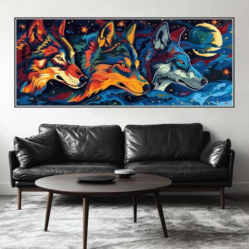 Malen Nach Zahlen Wolf Malen Nach Zahlen Erwachsene Tier, 125 X 50 cm XXL Groß Acrylfarben Ölgemälde, DIY Malen Nach Zahlen Kinder Anfänger Paint by Numbers Adult Set für Wand Dekor (Ohne Rahmen)-H421 Malen Nach Zahlen Wolf Malen Nach Zahlen Erwachsene Tier, 125 X 50 cm XXL Groß Acrylfarben Ölgemälde, DIY Malen Nach Zahlen Kinder Anfänger Paint by Numbers Adult Set für Wand Dekor (Ohne Rahmen)-H421 von Kggyele