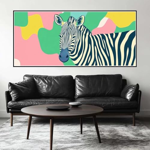 Malen Nach Zahlen Zebra Malen Nach Zahlen Erwachsene Tier, 160 X 80 cm XXL Groß Acrylfarben Ölgemälde, DIY Malen Nach Zahlen Kinder Anfänger Paint by Numbers Adult Set für Wand Dekor (Ohne Rahmen) -H7 von Kggyele