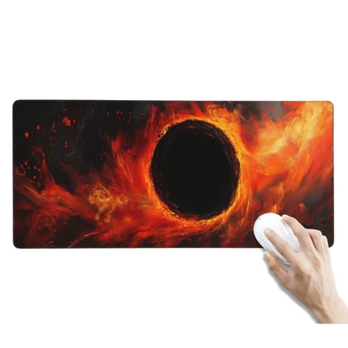 XXL Mauspad Universum Mauspad Schreibtischunterlage Wasserdicht Groß Mousepad XXL Gaming Mauspad XXL Rutschfeste Gummierte Unterseite für Büro, Gaming Zubehör Deko (1000x500x3 mm, Schwarzes Loch) von Kggyele