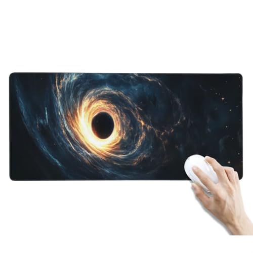 XXL Mauspad Universum Mauspad Schreibtischunterlage Wasserdicht Groß Mousepad XXL Gaming Mauspad XXL Rutschfeste Gummierte Unterseite für Büro, Gaming Zubehör Deko (1000x500x3 mm, Schwarzes Loch) von Kggyele