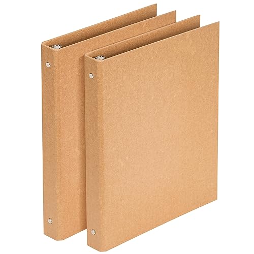 2er Pack A4-Ordner Kraftpapier, Ringbuch A4, 4-Ring-Mechanik mit 20 mm Durchmesser, A4 Aktenordner Briefordner Büroordner von Khvaeif