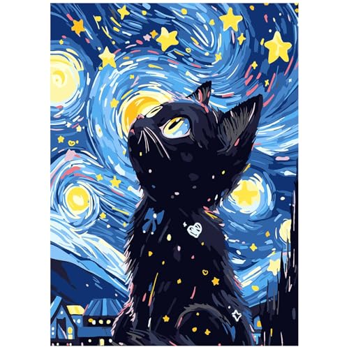 KiKiHong DIY 5D Diamant Painting Katze Bilder,Diamond Painting Set für Kinder Erwachsene,Malen nach Zahlen Diamant Anfänger,Home Wand Dekoration(30x40cm) von KiKiHong