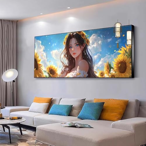 Malen nach Zahlen Erwachsene Anime Malen nach Zahlen Mädchen ab 10, Kreativ set mit Leinwand Pinsel und Acrylfarben Bastelset Erwachsene Frauen für Geschenke und Home Haus Deko Niedlich 80x160cm Y48 von Kiagazaa