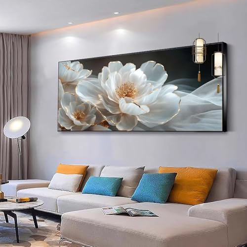 Malen nach Zahlen Erwachsene Blume Malen Nach Zahlen ab 7 9 10 Jahre Mädchen, Paint by Numbers Adult, Kreativ set mit Leinwand Pinsel und Acrylfarben Home Decor Pflanze 100x200cm Ohne Rahmen Y319 von Kiagazaa