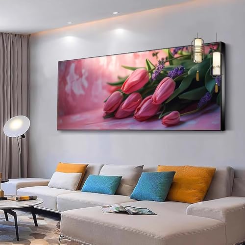 Malen nach Zahlen Erwachsene Blume Malen Nach Zahlen ab 7 9 10 Jahre Mädchen,Paint by Numbers Adult,Kreativ set mit Leinwand Pinsel und Acrylfarben Home Decor Geschenke Tulpe 40x70cm Ohne Rahmen Y313 von Kiagazaa