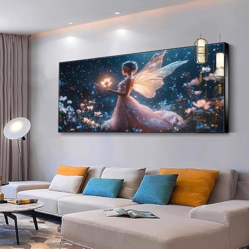 Malen nach Zahlen Erwachsene Elfe Malen nach Zahlen Mädchen ab 10,Kreativ set mit Leinwand Pinsel und Acrylfarben Bastelset Erwachsene Frauen für Geschenke und Home Deko Blume 40x70cm Ohne Rahmen Y336 von Kiagazaa