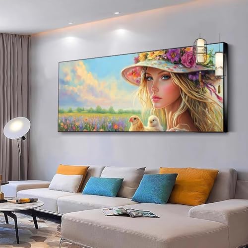 Malen nach Zahlen Erwachsene Landschaft Malen Nach Zahlen ab 7 9 10 Jahre Mädchen, Paint by Numbers Adult, Kreativ set mit Leinwand Pinsel und Acrylfarben Home Decor Geschenke Prinzessin 100x200cm Y79 von Kiagazaa