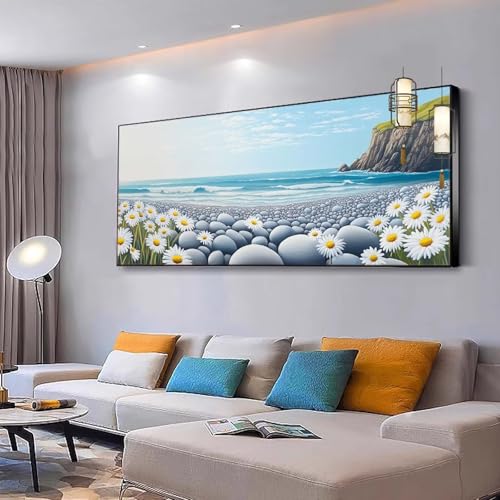 Malen nach Zahlen Erwachsene Landschaft Malen Nach Zahlen ab 7 9 10 Jahre Mädchen, Paint by Numbers Adult, Kreativ set mit Leinwand Pinsel und Acrylfarben Home Decor Meer 100x200cm Ohne Rahmen Y94 von Kiagazaa