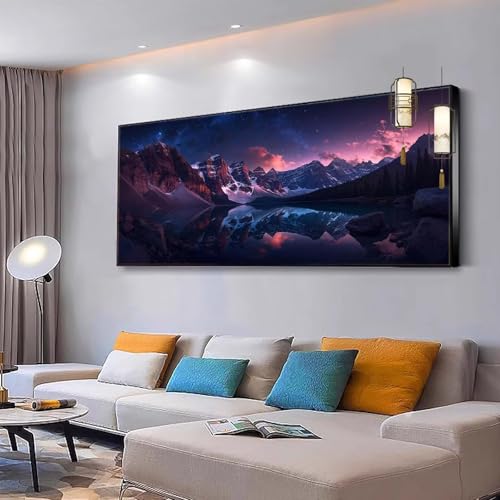 Malen nach Zahlen Erwachsene Landschaft Malen Nach Zahlen ab 7 9 10 Jahre Mädchen, Paint by Numbers Adult, Kreativ set mit Leinwand Pinsel und Acrylfarben Home Decor Meer 100x230cm Ohne Rahmen Y82 von Kiagazaa