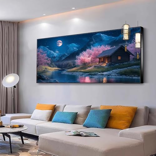 Malen nach Zahlen Erwachsene Landschaft Malen nach Zahlen Mädchen ab 10, Kreativ set mit Leinwand Pinsel und Acrylfarben Bastelset Erwachsene Frauen für Home Deko Blumen 100x200cm Ohne Rahmen Y111 von Kiagazaa