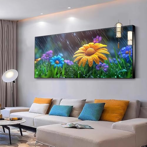 Malen nach Zahlen Erwachsene Landschaft Malen nach Zahlen Mädchen ab 10, Kreativ set mit Leinwand Pinsel und Acrylfarben Bastelset Erwachsene Frauen für Home Deko Blumen 100x230cm Ohne Rahmen Y108 von Kiagazaa