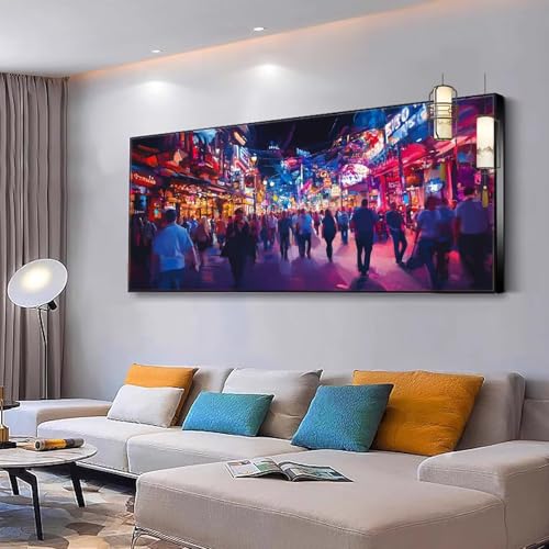 Malen nach Zahlen Erwachsene London Malen nach Zahlen Mädchen ab 10, Kreativ set mit Leinwand Pinsel und Acrylfarben Bastelset Erwachsene Frauen für Geschenke und Home Haus Deko Comics 100x230cm Y354 von Kiagazaa