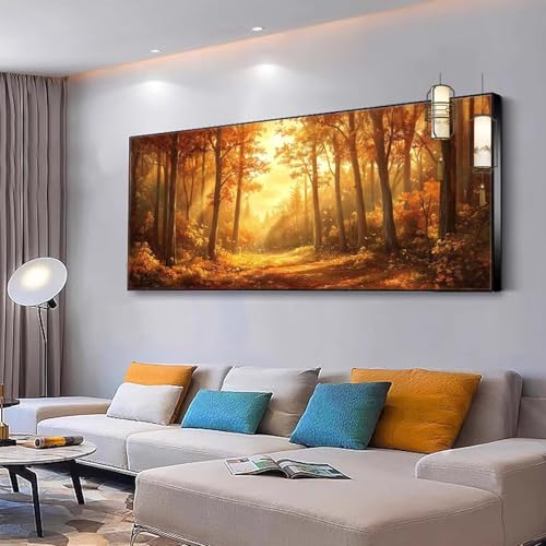 Malen nach Zahlen Erwachsene Sonnenuntergang Malen nach Zahlen Mädchen ab 10, Kreativ set mit Leinwand Pinsel und Acrylfarben Bastelset Frauen für Home Haus Deko Landschaft 40x80cm Ohne Rahmen Y369 von Kiagazaa