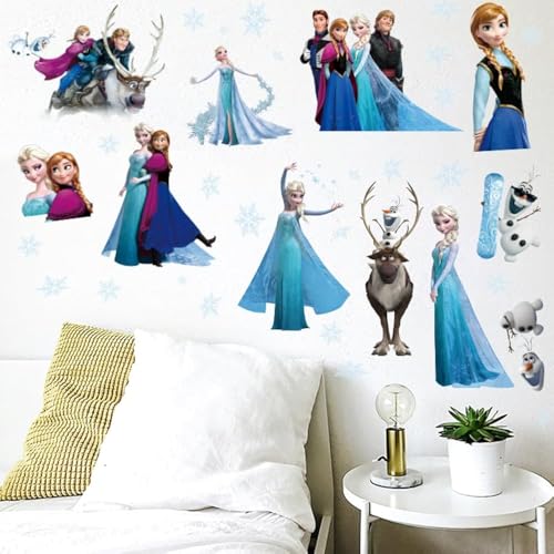 Kibi Wandtattoo Eiskönigin (Frozen) Wandsticker Frozen Disney für Kinderzimmer Living Room Removable Prinzessin Elsa Wandtattoo Kinderzimmer Frozen Olaf von Kibi Store