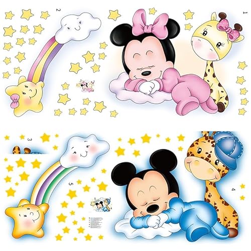 Kibi Wandtattoo Mickey Mouse Wandtattoo Mickey und Minnie Wandaufkleber Mickey Mouse wandsticker Mickey Maus Wandsticker Kinderzimmer Micky Mouse Aufkleber Wanddeko Wandtattoos Mickey Mouse von Kibi Store