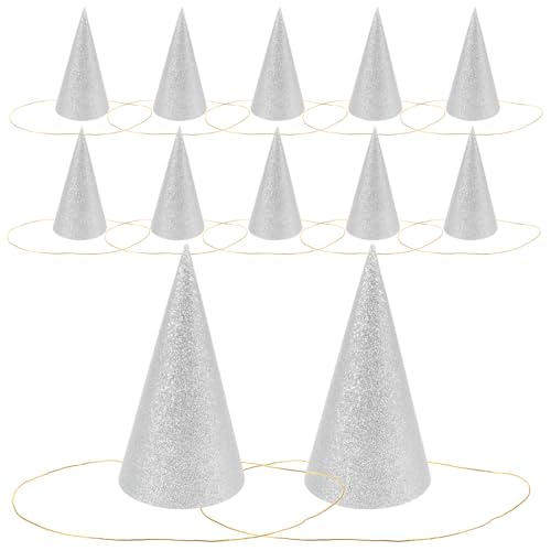 Kichvoe 12Er Set Glitzer Partyhüte Dreieckige Geburtstags-Hüte Für Kinder Und Erwachsene Partydeko Silber Kichvoe 12Er Set Glitzer Partyhüte Dreieckige Geburtstags-Hüte Für Kinder Und Erwachsene Partydeko Silber von Kichvoe