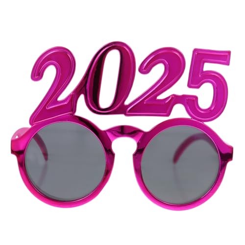 Kichvoe 2025-Brille Frohes Neues Jahr Glitzernde Brille Weihnachtsbrille Abschlussfeier 2025 Klasse Von 2025 Party- -Requisite Für 2025 Silvester-Party-Dekoration Rosig von Kichvoe