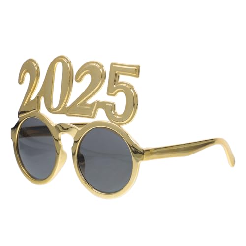 Kichvoe 2025-Brille Frohes Neues Jahr Glitzernde Brille Weihnachtsbrille Abschlussfeier 2025 Klasse Von 2025 Party- -Requisite Für 2025 Silvesterparty-Dekorationen Golden von Kichvoe